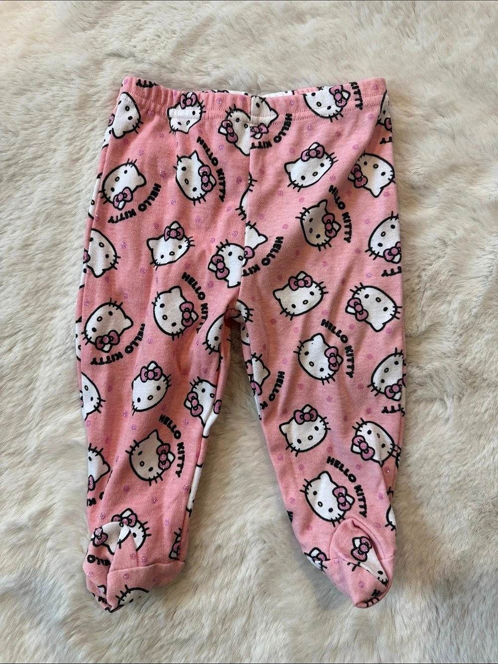 Hello Kitty Pink & Black Printed Leggings